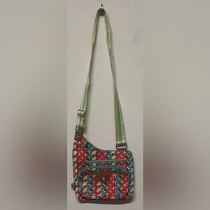 Lily Bloom Sling Bag Multicolor Crossbody Purse - Flaw Key String Peeling C Pic